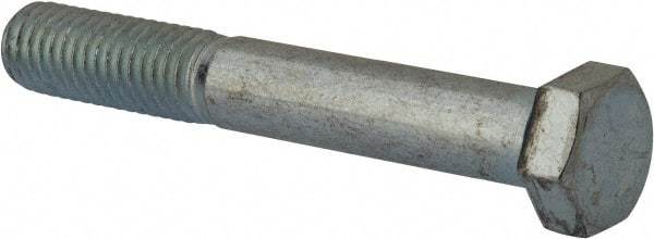 Value Collection - 1/2-13 UNC, 3-1/2" Length Under Head Hex Head Cap Screw - Partially Threaded, Grade 5 Steel, Zinc-Plated Finish, 3/4" Hex - USA Tool & Supply