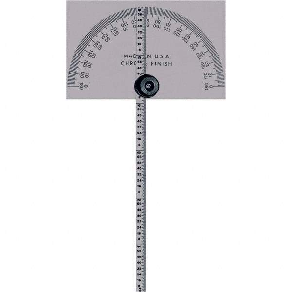 Mitutoyo - Round & Rectangular Head Protractors Head Type: Square Head Blade Length (Inch): 6 - USA Tool & Supply