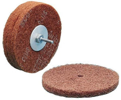 3M - 12" Medium Grade Deburring Disc - 1" Center Hole, Arbor Connection, Maroon, 1,900 Max RPM - USA Tool & Supply