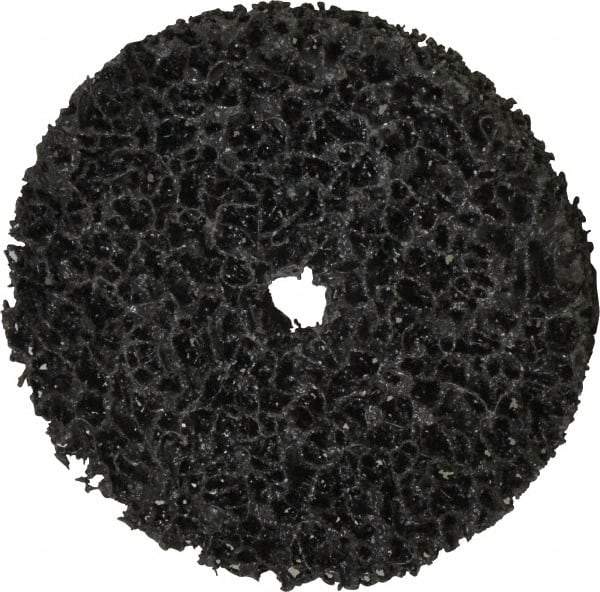 3M - 4" Very Coarse Grade Silicon Carbide Deburring Disc - 1/2" Center Hole, Arbor Connection, Black, 6,000 Max RPM - USA Tool & Supply
