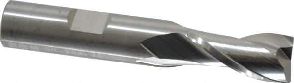 RobbJack - 1/2", 1" LOC, 1/2" Shank Diam, 3" OAL, 2 Flute, Solid Carbide Square End Mill - Single End, Uncoated, Spiral Flute, 30° Helix, Centercutting, Right Hand Cut, Right Hand Flute, Series NR-204 - USA Tool & Supply