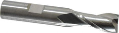 RobbJack - 1/2", 1" LOC, 1/2" Shank Diam, 3" OAL, 2 Flute, Solid Carbide Square End Mill - Single End, Uncoated, Spiral Flute, 30° Helix, Centercutting, Right Hand Cut, Right Hand Flute, Series NR-204 - USA Tool & Supply