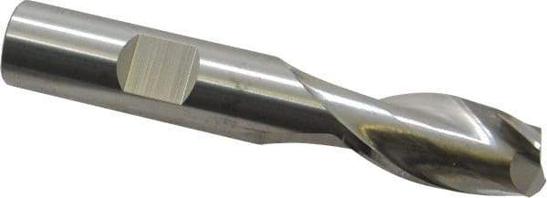 RobbJack - 33/64", 1" LOC, 1/2" Shank Diam, 3" OAL, 2 Flute, Solid Carbide Square End Mill - Single End, Uncoated, Spiral Flute, 30° Helix, Centercutting, Right Hand Cut, Right Hand Flute, Series NR-204 - USA Tool & Supply