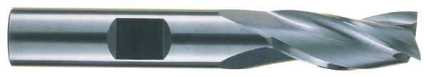 RobbJack - 9/16", 1-1/4" LOC, 9/16" Shank Diam, 3-1/2" OAL, 3 Flute, Solid Carbide Square End Mill - Single End, Uncoated, Spiral Flute, 30° Helix, Centercutting, Right Hand Cut, Right Hand Flute, Series NR-303 - USA Tool & Supply