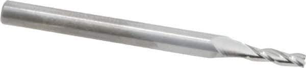 RobbJack - 5/64", 1/4" LOC, 1/8" Shank Diam, 1-1/2" OAL, 3 Flute, Solid Carbide Square End Mill - Single End, Uncoated, Spiral Flute, 30° Helix, Centercutting, Right Hand Cut, Right Hand Flute, Series NR-303 - USA Tool & Supply