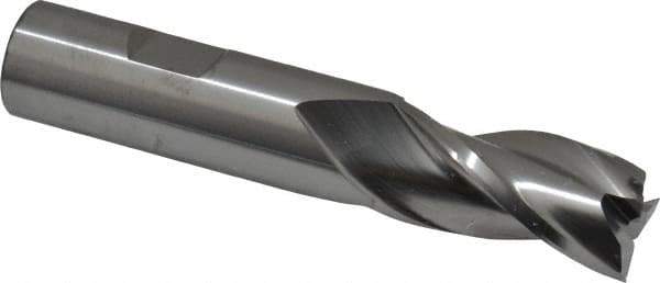 RobbJack - 3/4", 1-1/2" LOC, 3/4" Shank Diam, 4" OAL, 3 Flute, Solid Carbide Square End Mill - Single End, Uncoated, Spiral Flute, 30° Helix, Centercutting, Right Hand Cut, Right Hand Flute, Series NR-303 - USA Tool & Supply