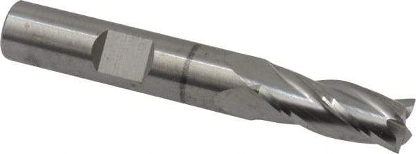 RobbJack - 11/32", 13/16" LOC, 3/8" Shank Diam, 2-1/2" OAL, 4 Flute, Solid Carbide Square End Mill - Single End, Uncoated, Spiral Flute, 30° Helix, Centercutting, Right Hand Cut, Right Hand Flute, Series NR-404 - USA Tool & Supply