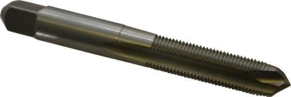 Made in USA - 3/8-27 UNS, 3 Flute, Bright Finish, High Speed Steel Spiral Point Tap - Plug Chamfer, Right Hand Thread, 2-15/16" OAL, 1-1/4" Thread Length - Exact Industrial Supply