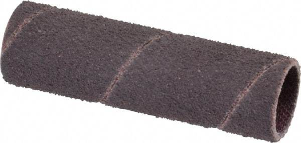 Made in USA - 80 Grit Aluminum Oxide Coated Spiral Band - 1/2" Diam x 2" Wide, Medium Grade - USA Tool & Supply