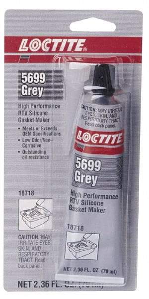 Loctite - 70ml High Performance RTV Silicone Gasket Maker - -75 to 625°F, Grey, Comes in Tube - USA Tool & Supply