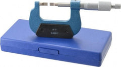 Value Collection - 0" to 1" Mechanical Enamel Coated Blade Micrometer - 0.001" Graduation, 0.0276" Blade Thickness, Ratchet-Friction Thimble - USA Tool & Supply