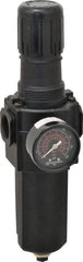 Norgren - 3/4" NPT Port Standard 1 Piece Filter/Regulator FRL Unit - Metal Bowl, 212 SCFM, 250 Max psi, 11.93" High x 3.15" Long, Automatic Drain - USA Tool & Supply