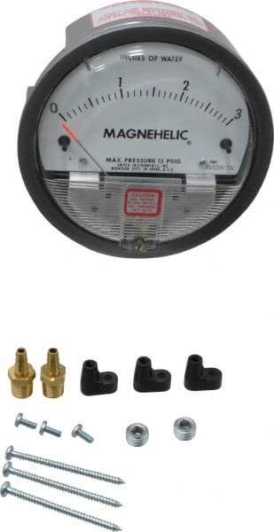 Dwyer - 15 Max psi, 2% Accuracy, NPT Thread Air Filter Kit - 1/8 Inch Thread, 3 Inch Water Column, 140°F Max - USA Tool & Supply