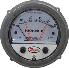 Dwyer - 25 Max psi, 4% Accuracy, NPT Thread Photohelic Pressure Switch - 1/8 Inch Thread, 1/4 Inch Water Column, 120°F Max - USA Tool & Supply