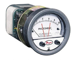 Dwyer - 25 Max psi, 2% Accuracy, NPT Thread Photohelic Pressure Switch - 1/8 Inch Thread, 5 Maximum PSI, 120°F Max - USA Tool & Supply