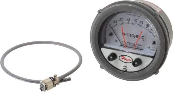 Dwyer - 25 Max psi, 2% Accuracy, NPT Thread Photohelic Pressure Switch - 1/8 Inch Thread, 2 Inch Water Column, 120°F Max - USA Tool & Supply