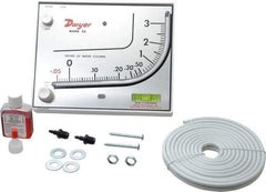 Dwyer - 10 Max psi, 3% Accuracy, Plastic Manometer - 10 Maximum PSI, 3 Inch Water Column, 140°F Max - USA Tool & Supply