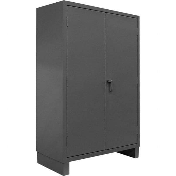 Durham - 4 Shelf Locking Storage Cabinet - Steel, 48" Wide x 24" Deep x 78" High, Gray - USA Tool & Supply