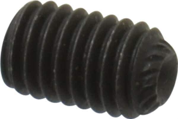 Value Collection - #10-32 UNF, 5/16" OAL, Knurled Cup Point Set Screw - Grade 8 Alloy Steel, 3/32" Key - USA Tool & Supply