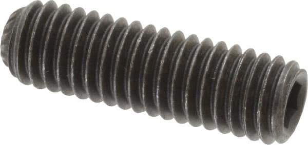Value Collection - 3/8-16 UNC, 1-1/4" OAL, Knurled Cup Point Set Screw - Grade 8 Alloy Steel, 3/16" Key - USA Tool & Supply