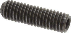 Value Collection - 3/8-16 UNC, 1-1/4" OAL, Knurled Cup Point Set Screw - Grade 8 Alloy Steel, 3/16" Key - USA Tool & Supply