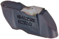 Kennametal - 4125NR K Grade KC5010, 6.35mm Cutting Width Carbide Grooving Insert - 6.35mm Max Depth of Cut, Right Hand, 3.18mm Corner Radius, TiAlN Finish - USA Tool & Supply
