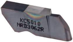 Kennametal - 3062NRD Grade KC5010, 3.18mm Cutting Width Carbide Grooving Insert - 6.35mm Max Depth of Cut, Right Hand, 1.59mm Corner Radius, TiAlN Finish - USA Tool & Supply