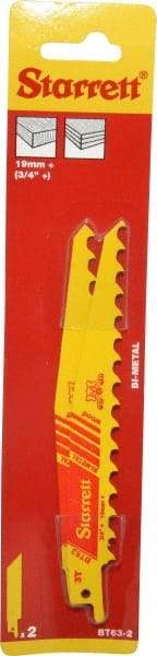 Starrett - 6" Long x 3/4" Thick, Bi-Metal Reciprocating Saw Blade - Tapered Profile, 3 TPI, Toothed Edge, Universal Shank - USA Tool & Supply