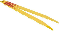 Starrett - 12" Long x 3/4" Thick, Bi-Metal Reciprocating Saw Blade - Tapered Profile, 3 TPI, Toothed Edge, Universal Shank - USA Tool & Supply