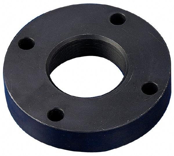 Keystone Threaded Products - 1.967-18 Int Thread, 1-1/4 - 1-1/2" Bar Diam, 4-1/4" Flange OD x 0.83" Thickness Precision Acme Mounting Flange - 4 Mounting Holes, Black Oxide Finish, Carbon Steel - USA Tool & Supply