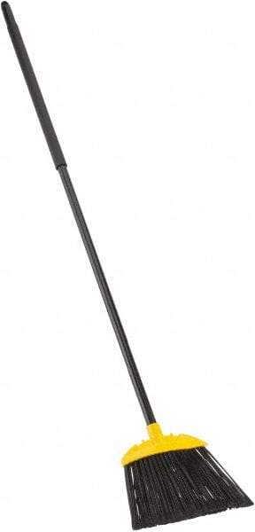 Rubbermaid - 10" Wide, Black Polypropylene Bristles, Metal Handle, Angled Broom - Flagged, Water Resistant - USA Tool & Supply