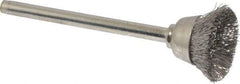 Anderson - 9/16" Diam, 1/8" Shank Diam, Stainless Steel Fill Cup Brush - 0.005 Wire Diam, 25,000 Max RPM - USA Tool & Supply