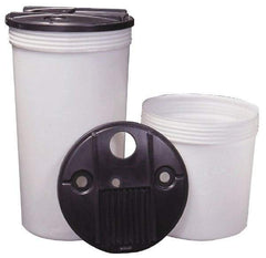 Made in USA - 55 Gallon Tapered Cylinder Plastic Tank - 40" High x 22" Diam - USA Tool & Supply