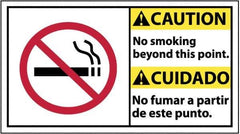 NMC - "Caution - Eye Protection Required", 10" Long x 18" Wide, Rigid Plastic Safety Sign - Rectangle, 0.05" Thick, Use for Accident Prevention - USA Tool & Supply