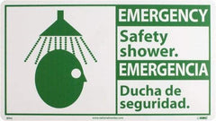 NMC - "Emergency - Safety Shower", 10" Long x 18" Wide, Rigid Plastic Safety Sign - Rectangle, 0.05" Thick, Use for First Aid - USA Tool & Supply