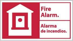 NMC - Fire Alarm, Rigid Plastic Fire Sign - 18" Wide x 10" High, English/Spanish - USA Tool & Supply