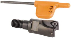 Kennametal - 16mm Cut Diam, 0.033" Max Depth, M8 Modular Connection Indexable High-Feed Helical End Mill - Screw Holding Method, WP..0302.. Insert, Through Coolant - USA Tool & Supply