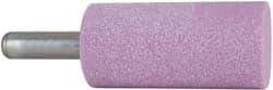 Grier Abrasives - 1-1/2" Head Diam x 3" Thickness, W241, Cylinder End, Aluminum Oxide Mounted Point - Pink, Medium Grade, 60 Grit, 18,000 RPM - USA Tool & Supply
