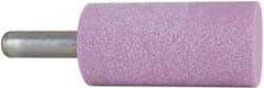 Grier Abrasives - 1-1/2" Head Diam x 3" Thickness, W241, Cylinder End, Aluminum Oxide Mounted Point - Pink, Medium Grade, 60 Grit, 18,000 RPM - USA Tool & Supply