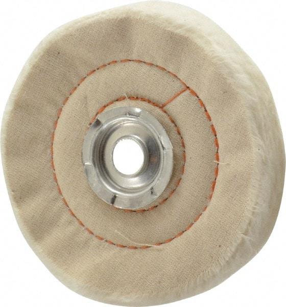 Dico - 4" Diam x 3/4" Thick Unmounted Buffing Wheel - Cushion Sewn, 1/2" Arbor Hole, Medium Density - USA Tool & Supply