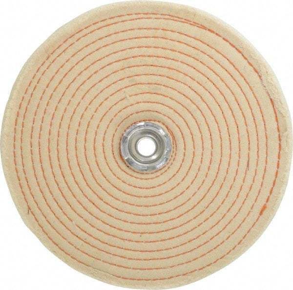 Dico - 8" Diam x 1/2" Thick Unmounted Buffing Wheel - Spiral Sewn, 1/2" Arbor Hole, Coarse Grade - USA Tool & Supply