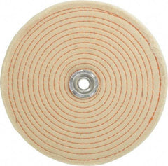 Dico - 8" Diam x 1/2" Thick Unmounted Buffing Wheel - Spiral Sewn, 1/2" Arbor Hole, Coarse Grade - USA Tool & Supply