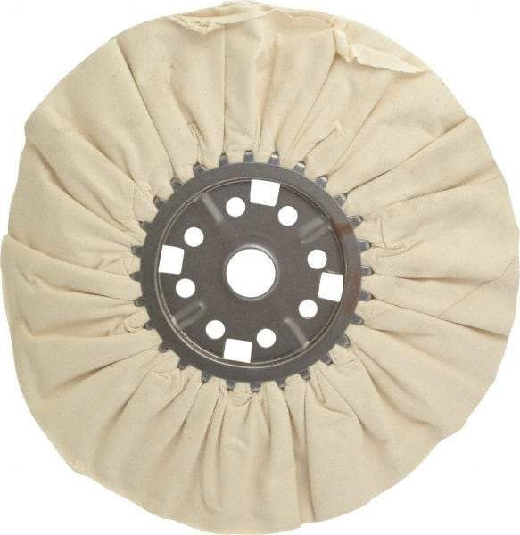 Divine Brothers - 14" Diam x 1/2" Thick Unmounted Buffing Wheel - Ventilated Bias Cut, 1-1/4" Arbor Hole - USA Tool & Supply