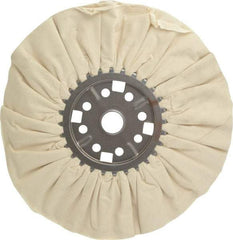 Divine Brothers - 14" Diam x 1/2" Thick Unmounted Buffing Wheel - Ventilated Bias Cut, 1-1/4" Arbor Hole - USA Tool & Supply