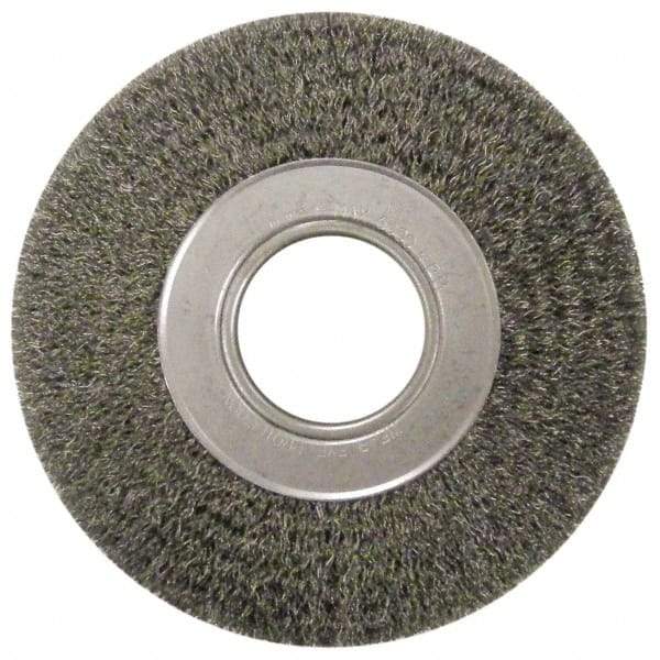 Anderson - 7" OD, 2" Arbor Hole, Crimped Steel Wheel Brush - 1-3/4" Face Width, 1-5/8" Trim Length, 0.0118" Filament Diam, 6,000 RPM - USA Tool & Supply