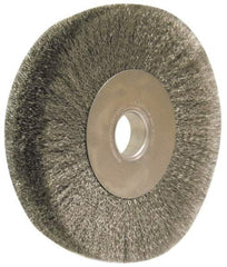 Anderson - 12" OD, 2" Arbor Hole, Crimped Steel Wheel Brush - 2" Face Width, 3" Trim Length, 0.0118" Filament Diam, 3,000 RPM - USA Tool & Supply
