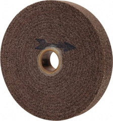 Made in USA - 6" Diam, 1" Face Width, 1" Center Hole, Fine Grade, Aluminum Oxide Deburring Wheel - Convolute, Medium Density 7 Grade, 4,500 RPM - USA Tool & Supply