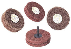 Standard Abrasives - 4" Diam x 2" Thick, Medium Mounted Scrubber Buffing Wheel - 2 Ply, Very Fine Grade, 1/4" Shank Diam, 6,000 RPM - USA Tool & Supply