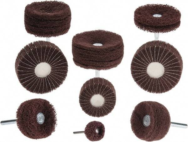 Superior Abrasives - 4 Piece Stem Mounted Wheel Kit - 120, 180 & 320 Grit, Fine, Very Fine & Extra Fine Grade, Mounted on 1/4" Shank - USA Tool & Supply