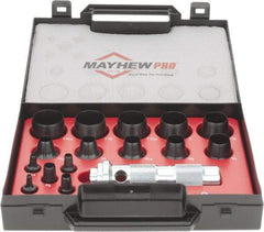 Mayhew - 16 Piece, 1/8 to 1-3/16", Hollow Punch Set - Comes in Plastic Case - USA Tool & Supply